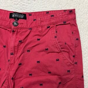 Sunday Work Clothes Shorts Mens 36 Red Crab Print Chino Flat Front Casual Cotton